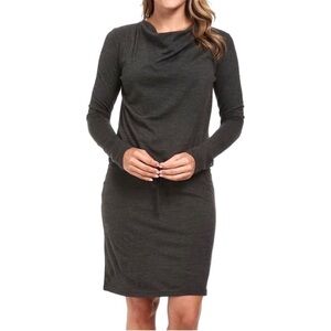 NWT! Icebreaker Merino Wool Iris Grey Long Sleeve Cowl Neck Dress M